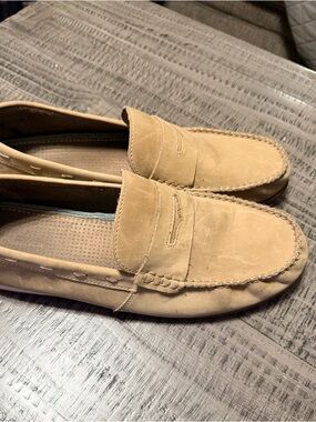 Men's Suede Penny Loafers in Tan